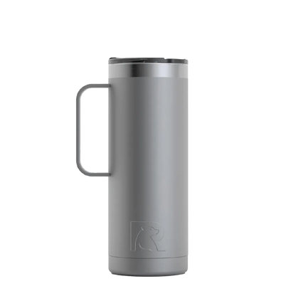 Back customization side of the RTIC Travel Mug 20 oz in Graphite 