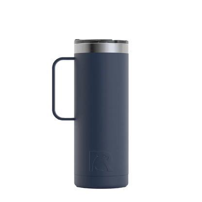 Back customization side of the RTIC Travel Mug 20 oz in Navy 