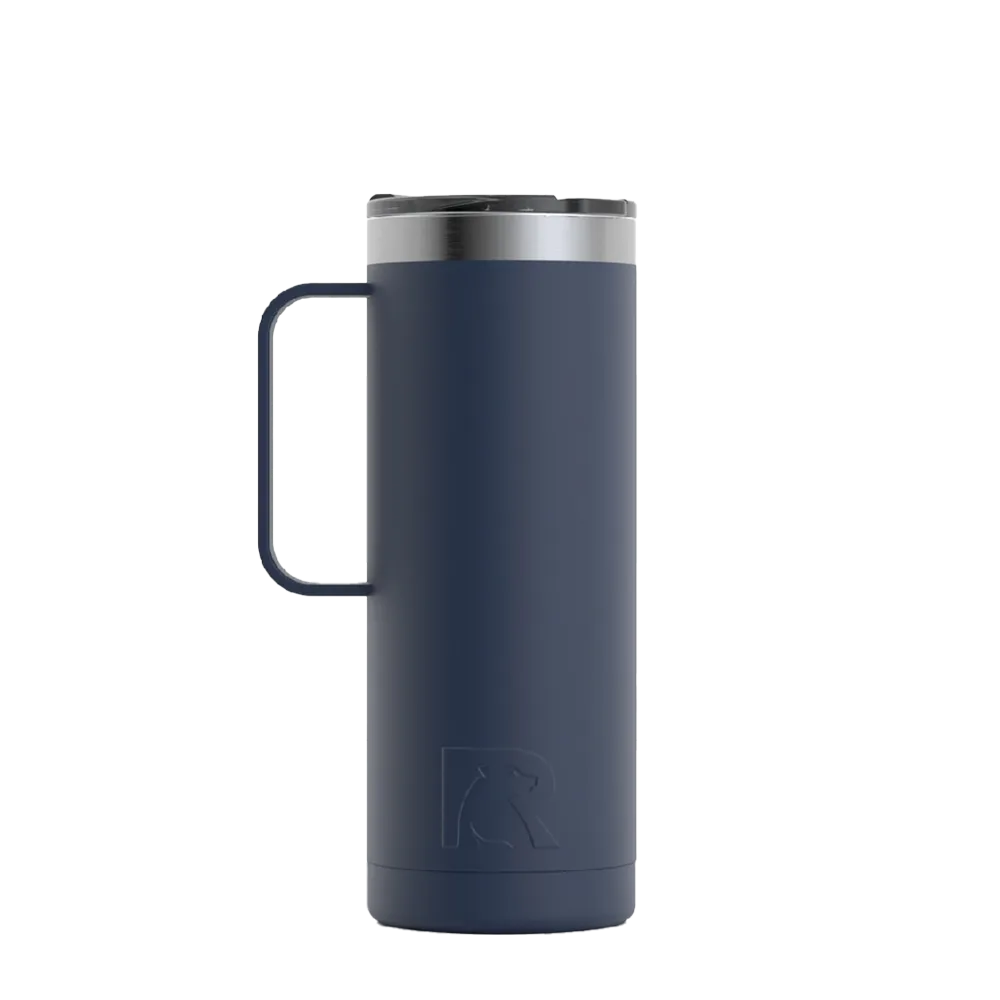 Back customization side of the RTIC Travel Mug 20 oz in Navy 