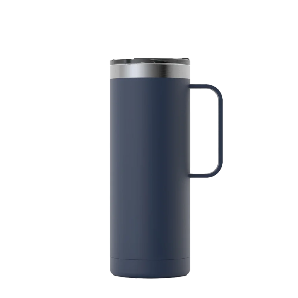 Front customization side of the RTIC Travel Mug 20 oz in Navy 
