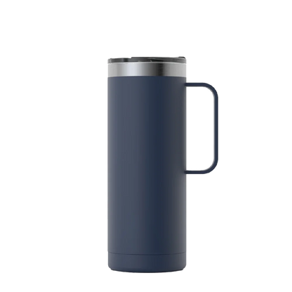 Front customization side of the RTIC Travel Mug 20 oz in Navy 