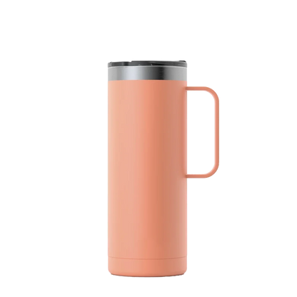 Front customization side of the RTIC Travel Mug 20 oz in Salmon 