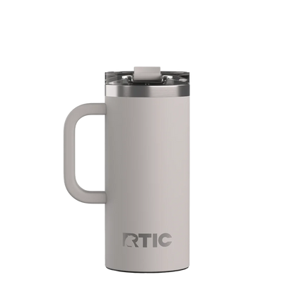 Back customization side of the RTIC Road Trip Travel Mug 16 oz in Cool Gray 