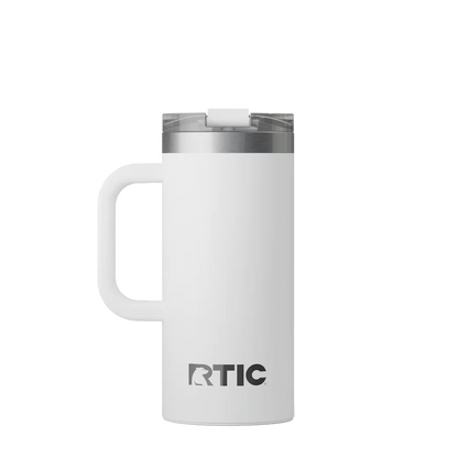Back customization side of the RTIC Road Trip Travel Mug 16 oz in White 