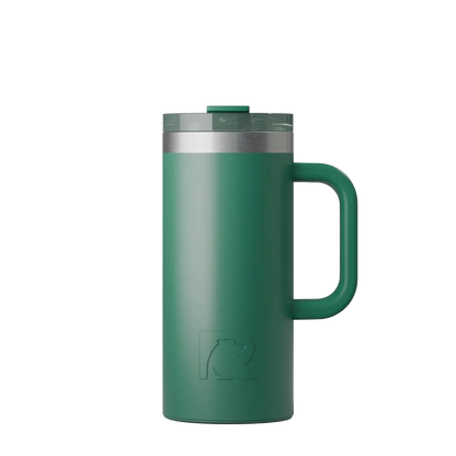 Front customization side of the RTIC Road Trip Travel Mug 16 oz in Pine Tree 