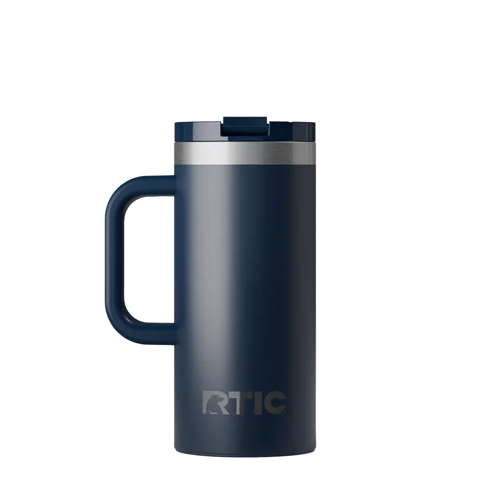 Back customization side of the RTIC Road Trip Travel Mug 16 oz in Navy 
