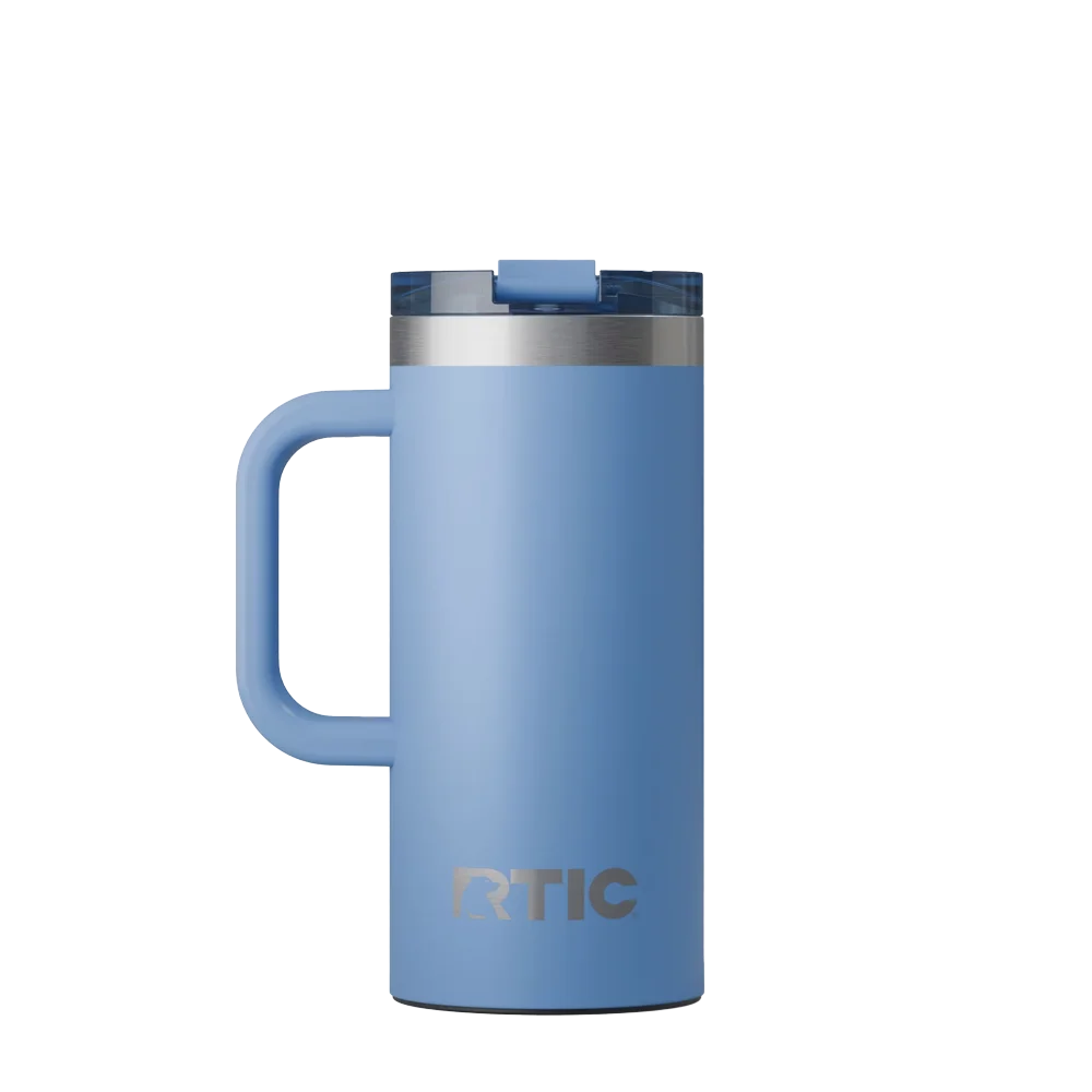 Back customization side of the RTIC Road Trip Travel Mug 16 oz in Denim 