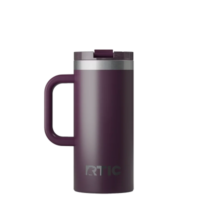 Back customization side of the RTIC Road Trip Travel Mug 16 oz in Plum 