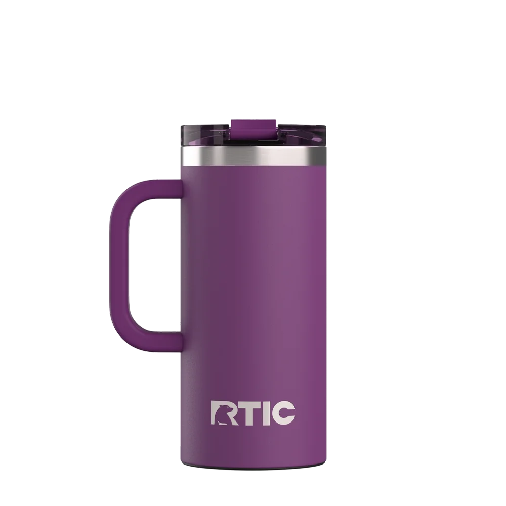 Back customization side of the RTIC Road Trip Travel Mug 16 oz in Berry Jam 