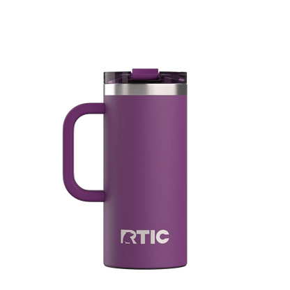 Back customization side of the RTIC Road Trip Travel Mug 16 oz in Berry Jam 