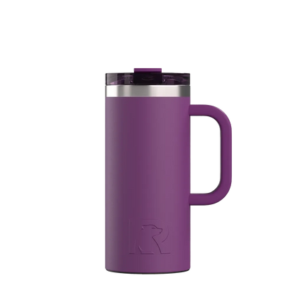 Front customization side of the RTIC Road Trip Travel Mug 16 oz in Berry Jam 