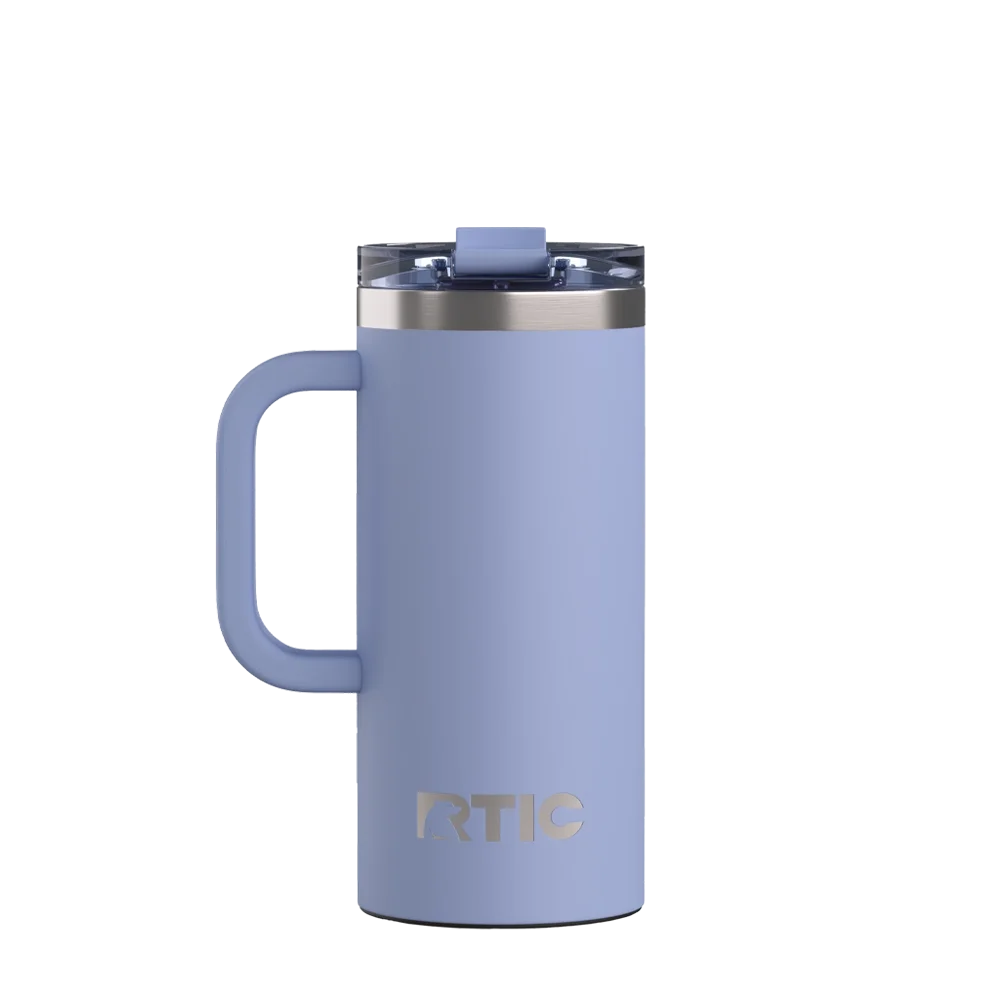 Back customization side of the RTIC Road Trip Travel Mug 16 oz in Periwinkle 