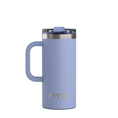Back customization side of the RTIC Road Trip Travel Mug 16 oz in Periwinkle 