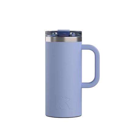 Front customization side of the RTIC Road Trip Travel Mug 16 oz in Periwinkle 
