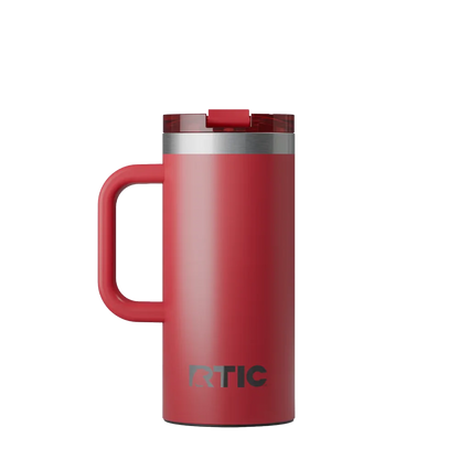 Back customization side of the RTIC Road Trip Travel Mug 16 oz in Flag Red 
