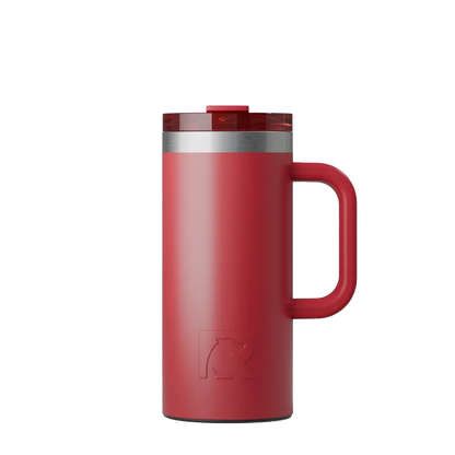 Front customization side of the RTIC Road Trip Travel Mug 16 oz in Flag Red 