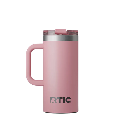 Back customization side of the RTIC Road Trip Travel Mug 16 oz in Dusty Rose 