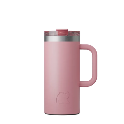 Front customization side of the RTIC Road Trip Travel Mug 16 oz in Dusty Rose 