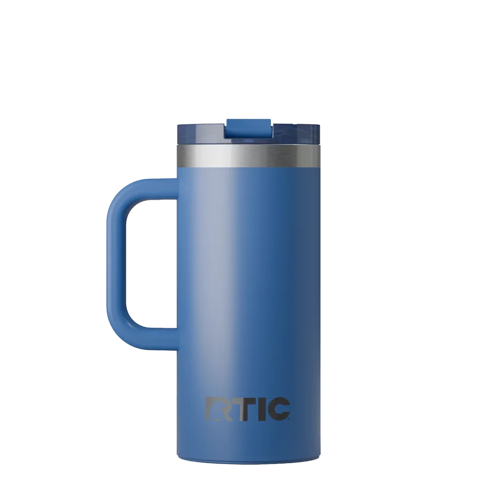 Back customization side of the RTIC Road Trip Travel Mug 16 oz in Pond 