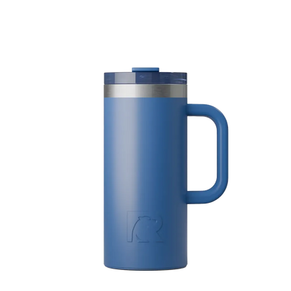 Front customization side of the RTIC Road Trip Travel Mug 16 oz in Pond 