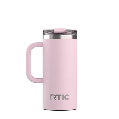 Back customization side of the RTIC Road Trip Travel Mug 16 oz in Pale Pink 