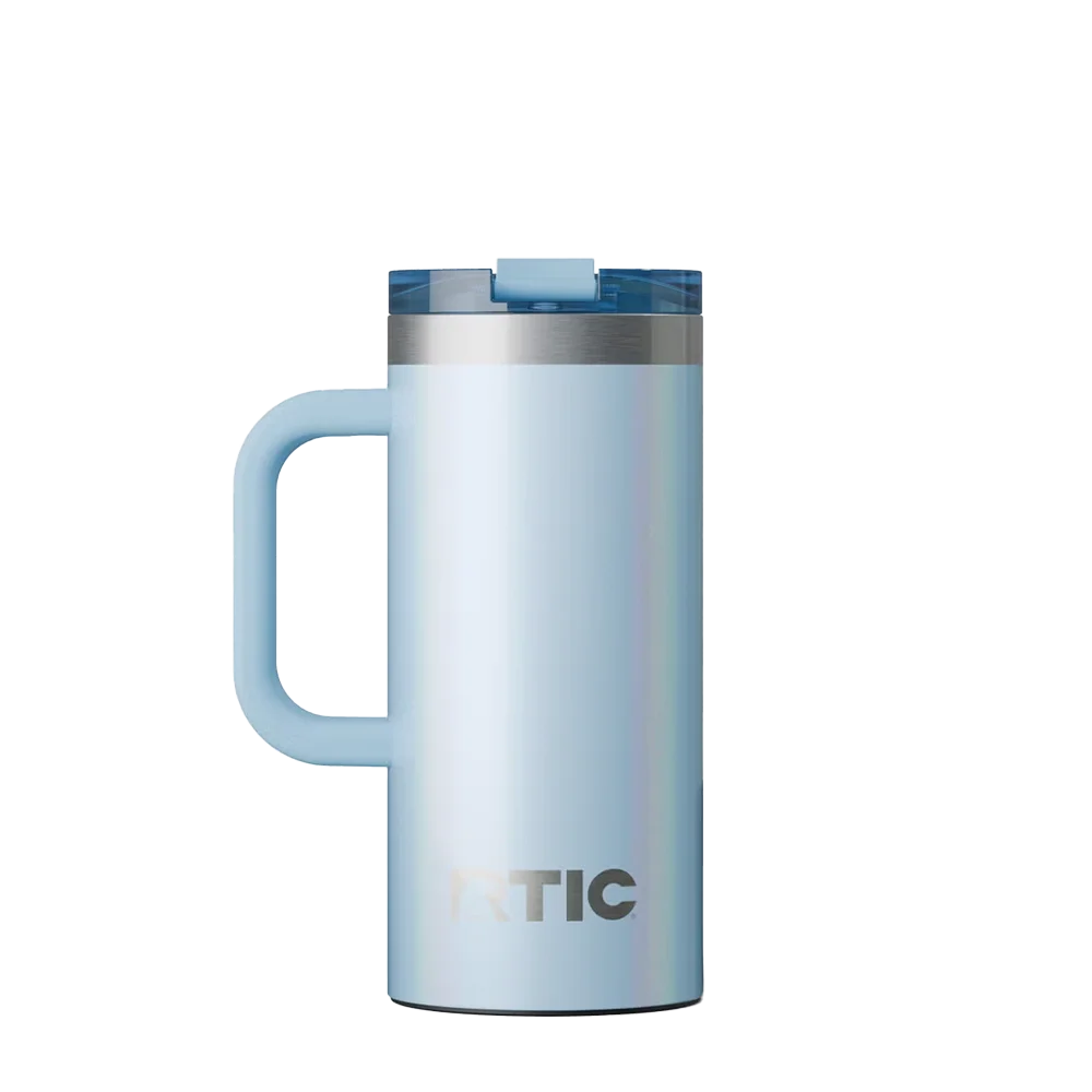 Back customization side of the RTIC Road Trip Travel Mug 16 oz in Glitter RTIC Ice 