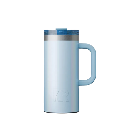 Front customization side of the RTIC Road Trip Travel Mug 16 oz in Glitter RTIC Ice 