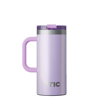 Back customization side of the RTIC Road Trip Travel Mug 16 oz in Glitter Lavender 