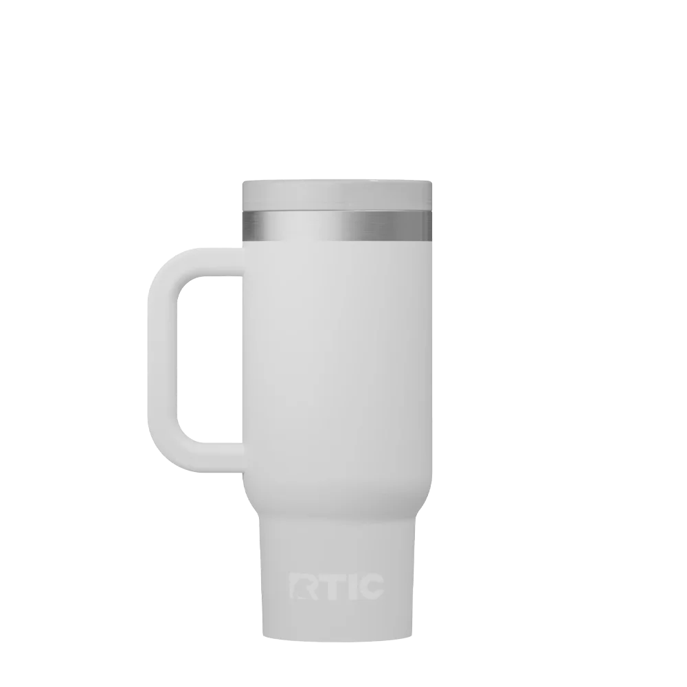 Back customization side of the RTIC Little Road Trip Tumbler 16 oz in Cool Gray 