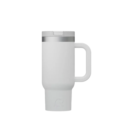 Front customization side of the RTIC Little Road Trip Tumbler 16 oz in Cool Gray 