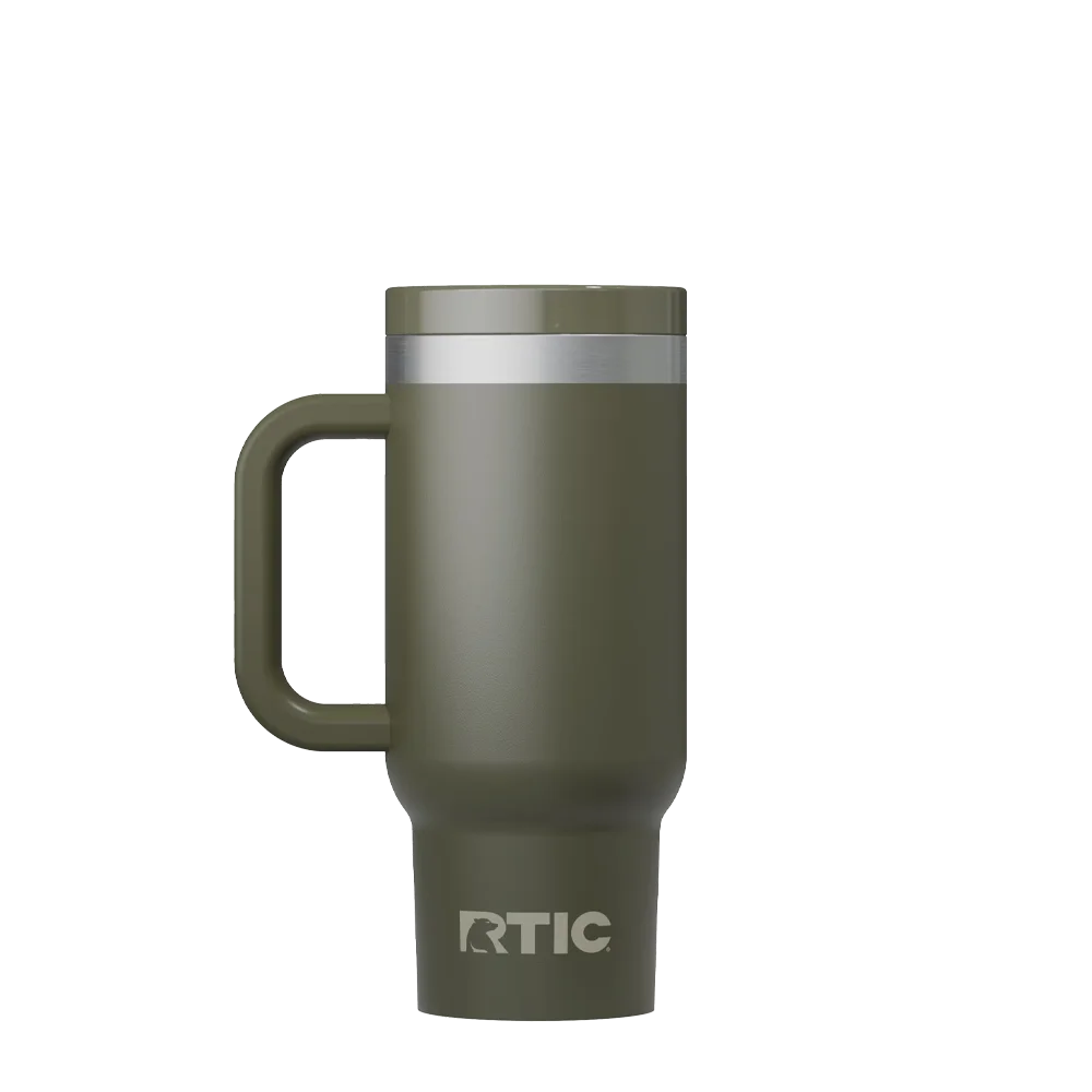 Back customization side of the RTIC Little Road Trip Tumbler 16 oz in Olive 