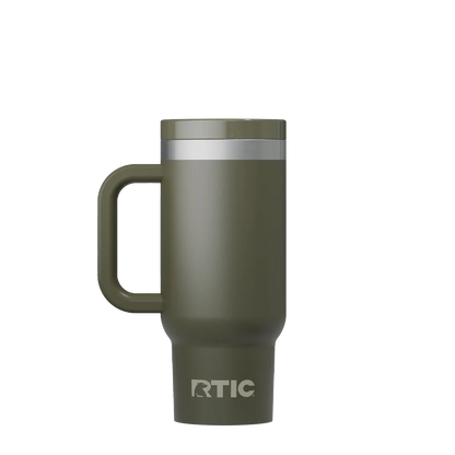 Back customization side of the RTIC Little Road Trip Tumbler 16 oz in Olive 