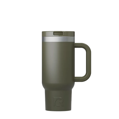 Front customization side of the RTIC Little Road Trip Tumbler 16 oz in Olive 