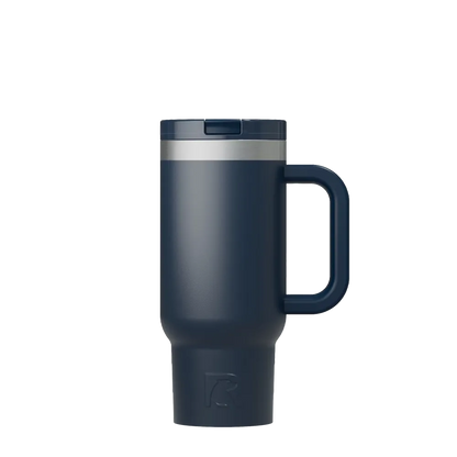 Front customization side of the RTIC Little Road Trip Tumbler 16 oz in Navy 