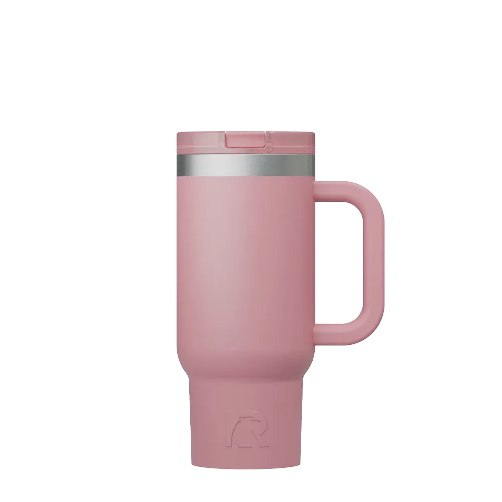Front customization side of the RTIC Little Road Trip Tumbler 16 oz in Dusty Rose 