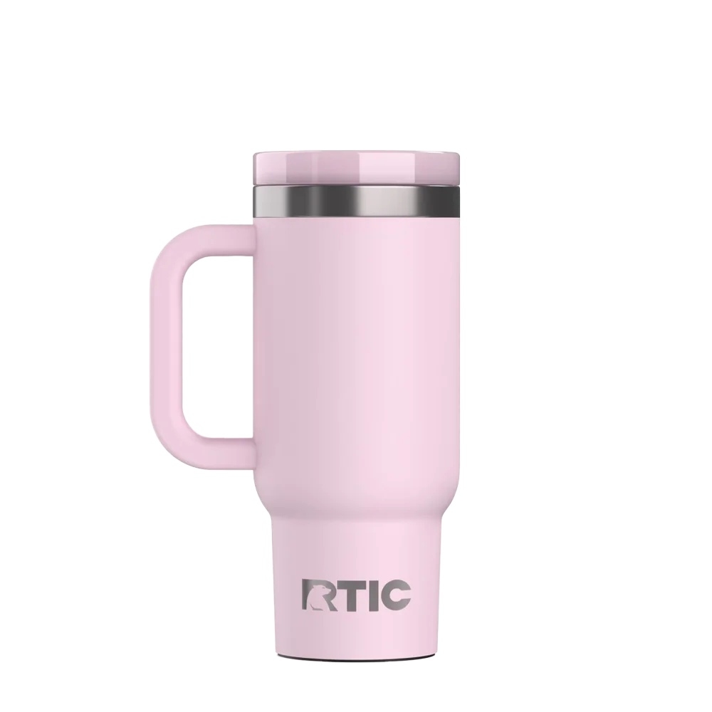 Back customization side of the RTIC Little Road Trip Tumbler 16 oz in Pale Pink 