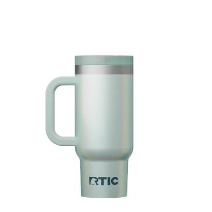 Back customization side of the RTIC Little Road Trip Tumbler 16 oz in Glitter Fresh Mint 