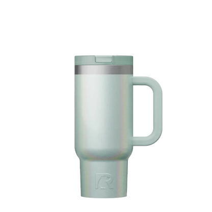 Front customization side of the RTIC Little Road Trip Tumbler 16 oz in Glitter Fresh Mint 