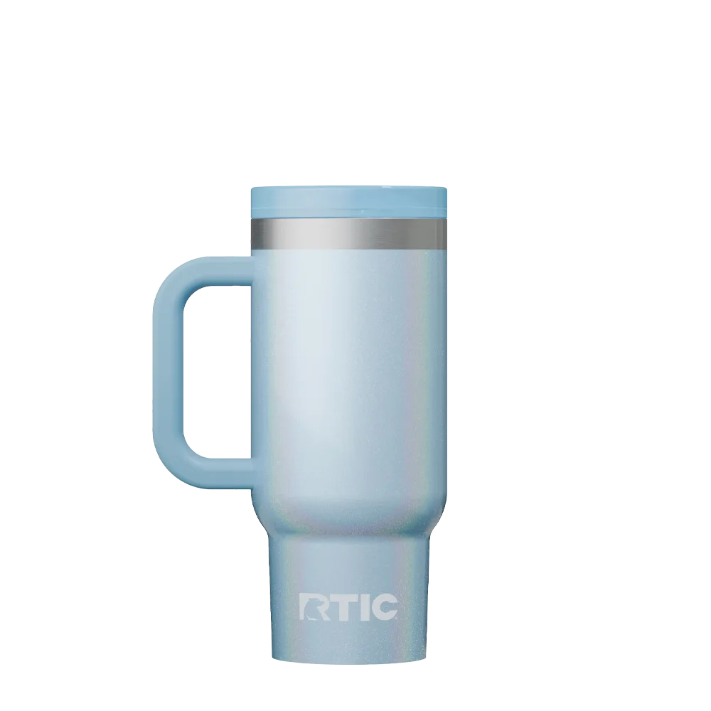 Back customization side of the RTIC Little Road Trip Tumbler 16 oz in Glitter RTIC Ice 