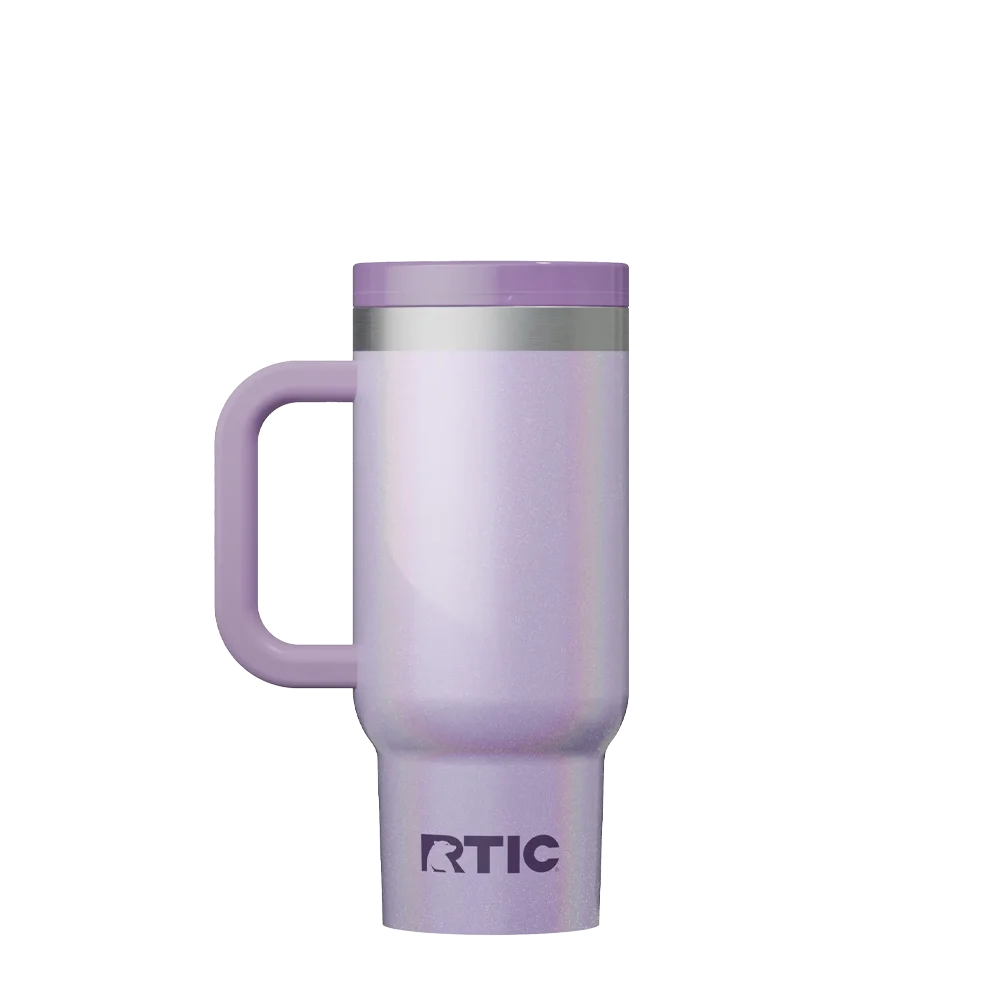 Back customization side of the RTIC Little Road Trip Tumbler 16 oz in Glitter Lavender 