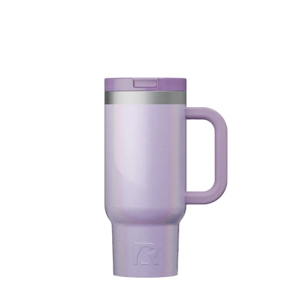 Front customization side of the RTIC Little Road Trip Tumbler 16 oz in Glitter Lavender 