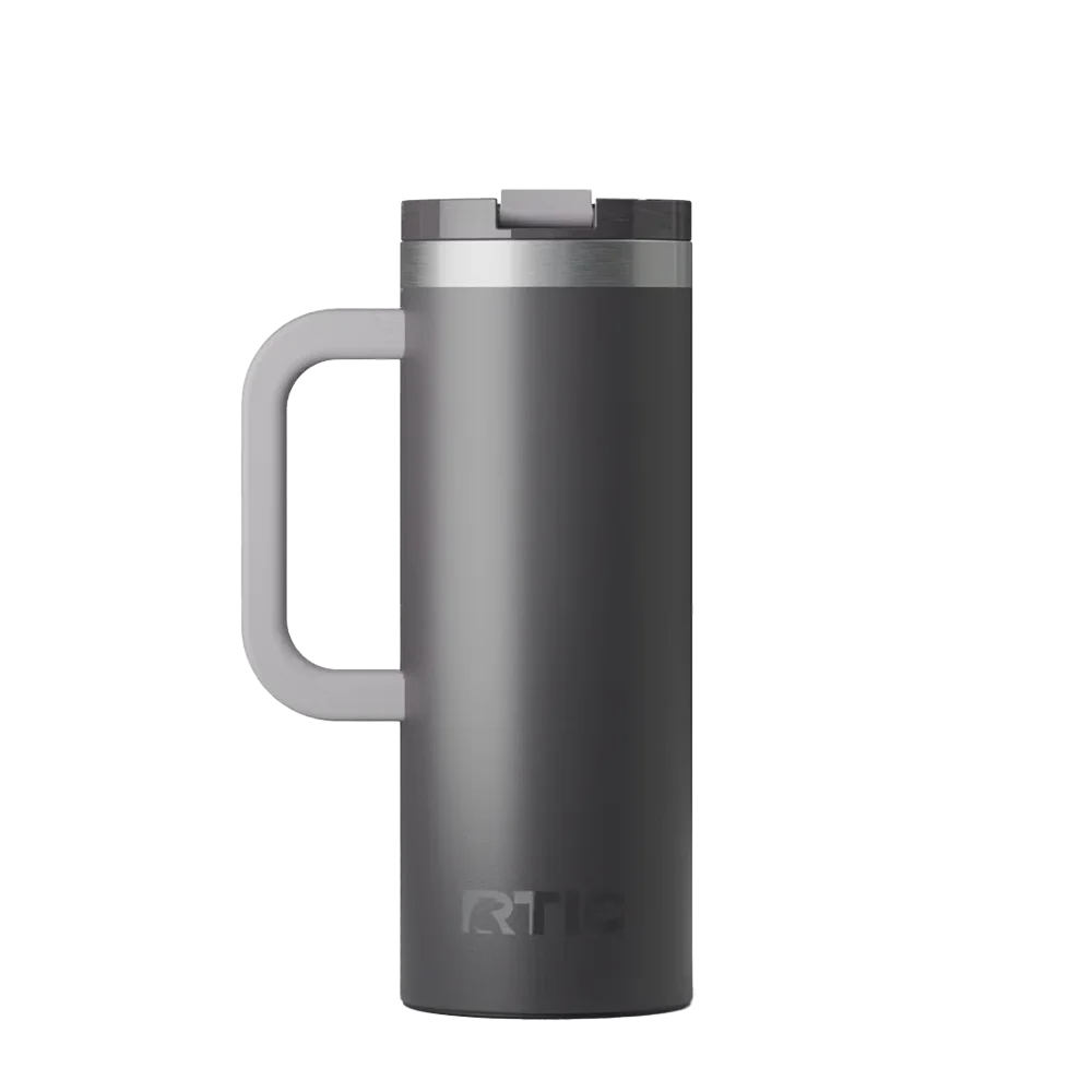 Back customization side of the RTIC Road Trip Travel Mug 20 oz in Graphite 