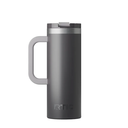 Back customization side of the RTIC Road Trip Travel Mug 20 oz in Graphite 