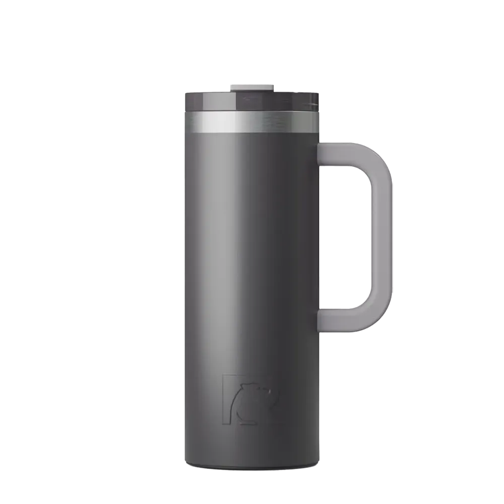 Front customization side of the RTIC Road Trip Travel Mug 20 oz in Graphite 