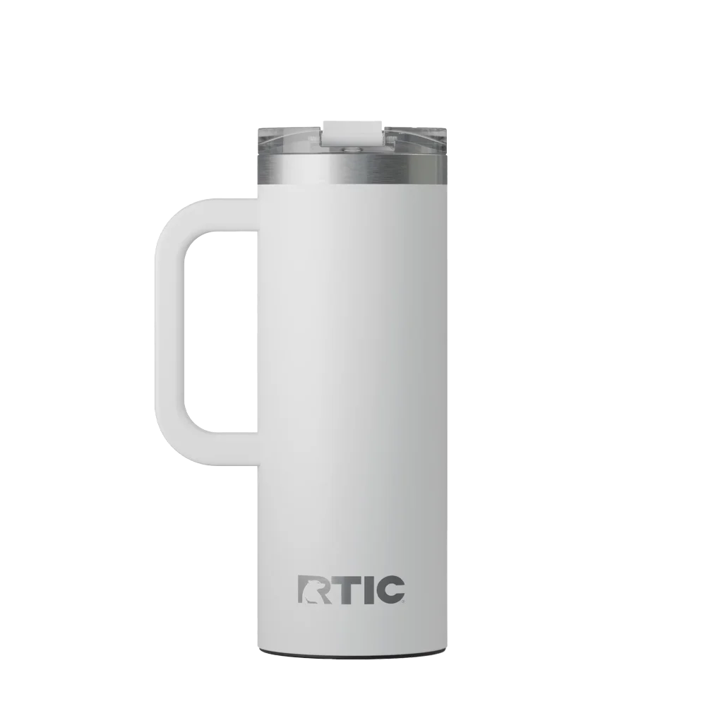 Back customization side of the RTIC Road Trip Travel Mug 20 oz in Cool Gray 