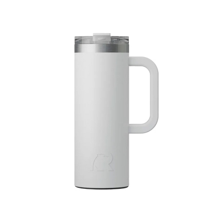 Front customization side of the RTIC Road Trip Travel Mug 20 oz in Cool Gray 