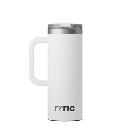 Back customization side of the RTIC Road Trip Travel Mug 20 oz in White 