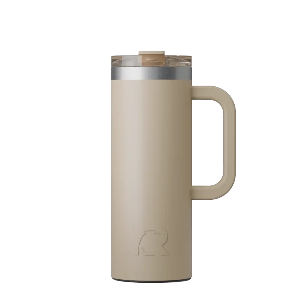 Front customization side of the RTIC Road Trip Travel Mug 20 oz in Beach 