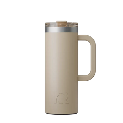 Front customization side of the RTIC Road Trip Travel Mug 20 oz in Beach 