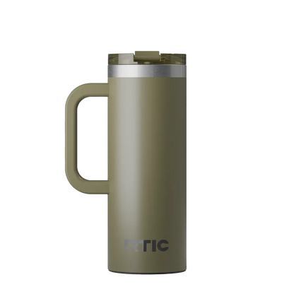 Back customization side of the RTIC Road Trip Travel Mug 20 oz in Olive 